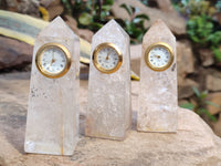 Polished Golden Rutile Rock Crystal Quartz Obelisk Clock Towers - sold per item - From Brazil