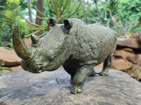 Hand Made Green Verdite Rhino Carving x 1 From Zimbabwe