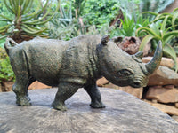 Hand Made Green Verdite Rhino Carving x 1 From Zimbabwe