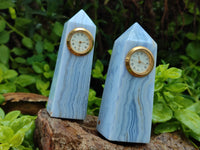 Polished Blue Lace Agate Clock Towers - sold per item - From Namibia