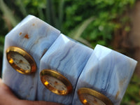 Polished Blue Lace Agate Clock Towers - sold per item - From Namibia