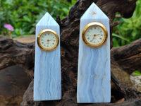 Polished Blue Lace Agate Clock Towers - sold per item - From Namibia