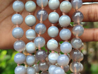 Polished Botswana Agate Ball Shaped Beaded Necklace - Sold Per Item- From Botswana