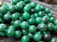 Polished Aventurine Ball Shaped Bead Necklace - Sold Per Item - From Zimbabwe