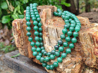 Polished Aventurine Ball Shaped Bead Necklace - Sold Per Item - From Zimbabwe