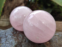 Polished Rose Quartz Spheres x 6 From Madagascar