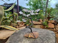 Hand Made Clear Quartz Copper Wire Wrap Tree On Cobbed Nguni Jasper x 1 From South Africa