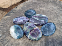 Polished Watermelon Fluorite Free Forms x 6 From Uis, Namibia