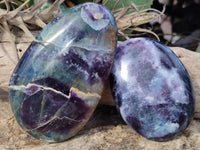 Polished Watermelon Fluorite Free Forms x 6 From Uis, Namibia