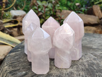 Polished Rose Quartz Sceptre Crystals x 6 From Madagascar