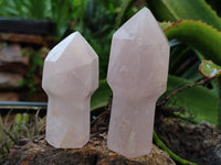 Polished Rose Quartz Sceptre Crystals x 6 From Madagascar