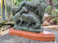 Hand Made Green Verdite Zebra Carving x 1 From Zimbabwe