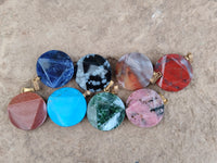 Polished Box Set of 12 Mixed Gemstone Faceted Satellite Pendants - Sold Per Box - From Southern Africa