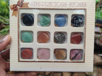 Polished Box Set of 12 Mixed Gemstone Faceted Satellite Pendants - Sold Per Box - From Southern Africa