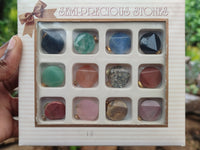 Polished Box Set of 12 Mixed Gemstone Faceted Satellite Pendants - Sold Per Box - From Southern Africa