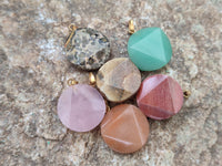 Polished Box Set of 12 Mixed Gemstone Faceted Satellite Pendants - Sold Per Box - From Southern Africa