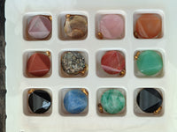 Polished Box Set of 12 Mixed Gemstone Faceted Satellite Pendants - Sold Per Box - From Southern Africa