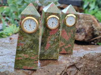 Polished Unakite Clock Tower - Sold Per Item - From South Africa