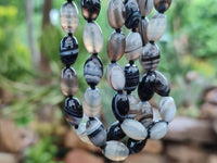 Polished Striped Botswana Agate Barrel Bead Necklace - Sold Per Item- From Botswana