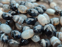 Polished Striped Botswana Agate Barrel Bead Necklace - Sold Per Item- From Botswana