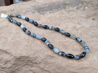 Polished Striped Botswana Agate Barrel Bead Necklace - Sold Per Item- From Botswana