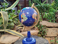 Hand Made Mixed Gemstone World Globe x 1 From China