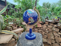 Hand Made Mixed Gemstone World Globe x 1 From China