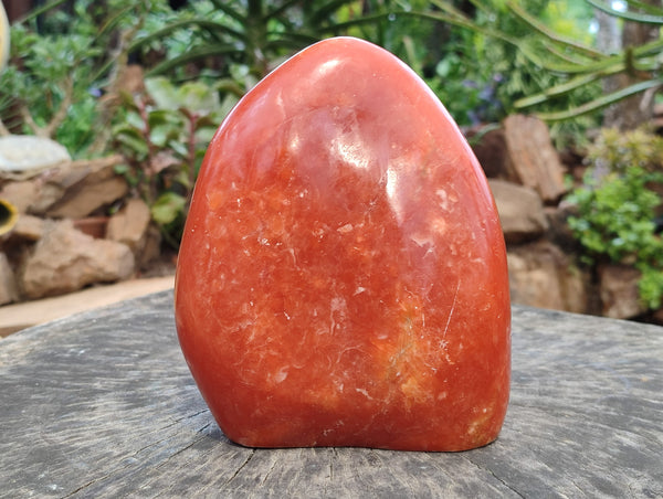 Polished Orange Twist Calcite Standing Free Form x 1 From Madagascar