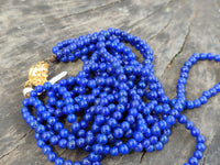 Polished AA Grade 4 Strand Lapis Lazuli Bead Necklace - Sold Per Item - From Afghanistan