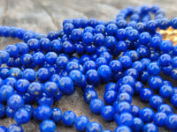 Polished AA Grade 4 Strand Lapis Lazuli Bead Necklace - Sold Per Item - From Afghanistan