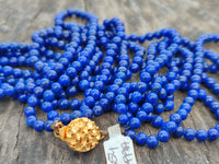 Polished AA Grade 4 Strand Lapis Lazuli Bead Necklace - Sold Per Item - From Afghanistan