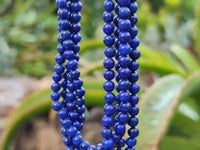 Polished AA Grade 4 Strand Lapis Lazuli Bead Necklace - Sold Per Item - From Afghanistan