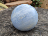 Polished Blue Calcite Spheres x 2 From Madagascar