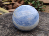 Polished Blue Calcite Spheres x 2 From Madagascar