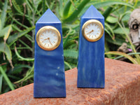 Polished Blue Quartz Obelisk Clock Towers - sold per item - From China