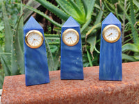 Polished Blue Quartz Obelisk Clock Towers - sold per item - From China