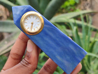 Polished Blue Quartz Obelisk Clock Towers - sold per item - From China