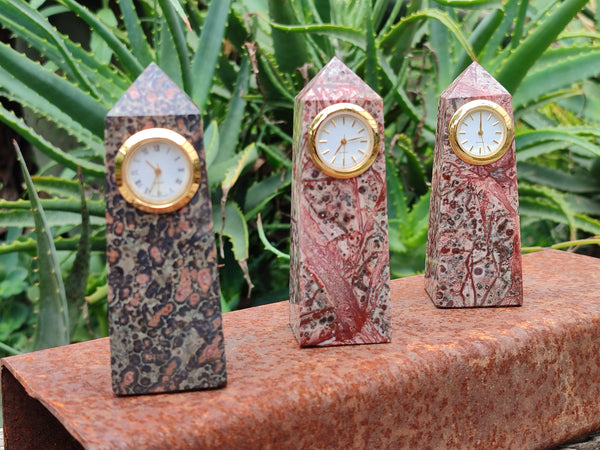 Hand Made Snakeskin Rhyolite Jasper Obelisk Clock Towers - sold per item - From Australia