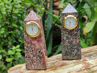 Hand Made Snakeskin Rhyolite Jasper Obelisk Clock Towers - sold per item - From Australia