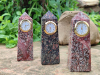 Hand Made Snakeskin Rhyolite Jasper Obelisk Clock Towers - sold per item - From Australia