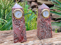 Hand Made Snakeskin Rhyolite Jasper Obelisk Clock Towers - sold per item - From Australia