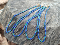 Polished A Grade Azurite and Malachite Ball Shaped Beaded Necklace - Sold Per Item - From Congo