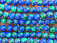 Polished A Grade Azurite and Malachite Ball Shaped Beaded Necklace - Sold Per Item - From Congo