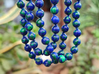 Polished Rare Azurite Ball Shaped Beaded Necklace - Sold Per Item - From Congo