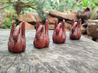 Polished Red Jasper Swan Carvings - sold per item - From South Africa