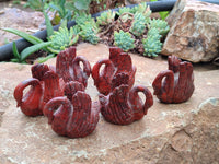 Polished Red Jasper Swan Carvings - sold per item - From South Africa