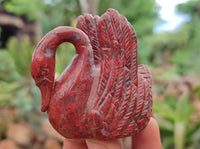 Polished Red Jasper Swan Carvings - sold per item - From South Africa