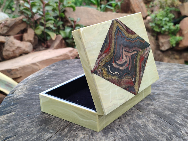 Hand Made Stone Jewellery Box x 1 From South Africa