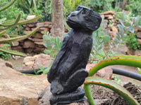 Hand Made Black Soapstone Baboon Carving x 1 From Zimbabwe