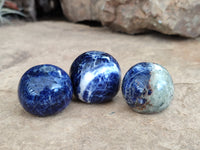 Polished Sodalite Free Forms x 12 From Kunene River, Namibia